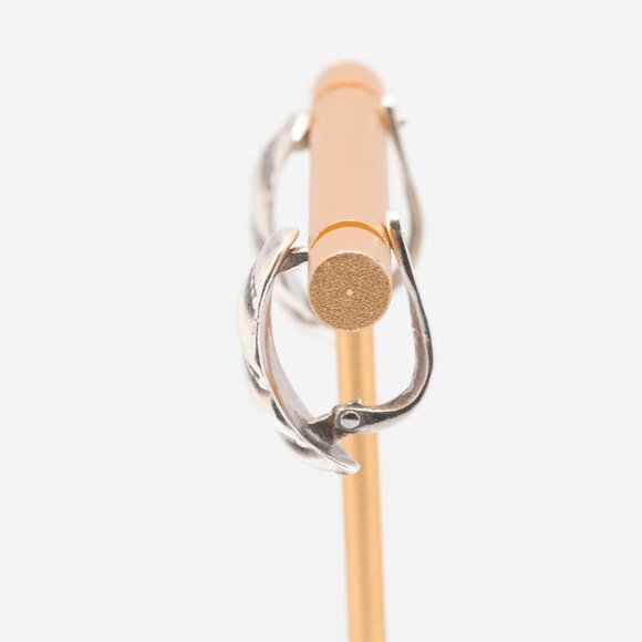 Vintage Sterling Silver Design Latch Back Earrings - Picture 5 of 5